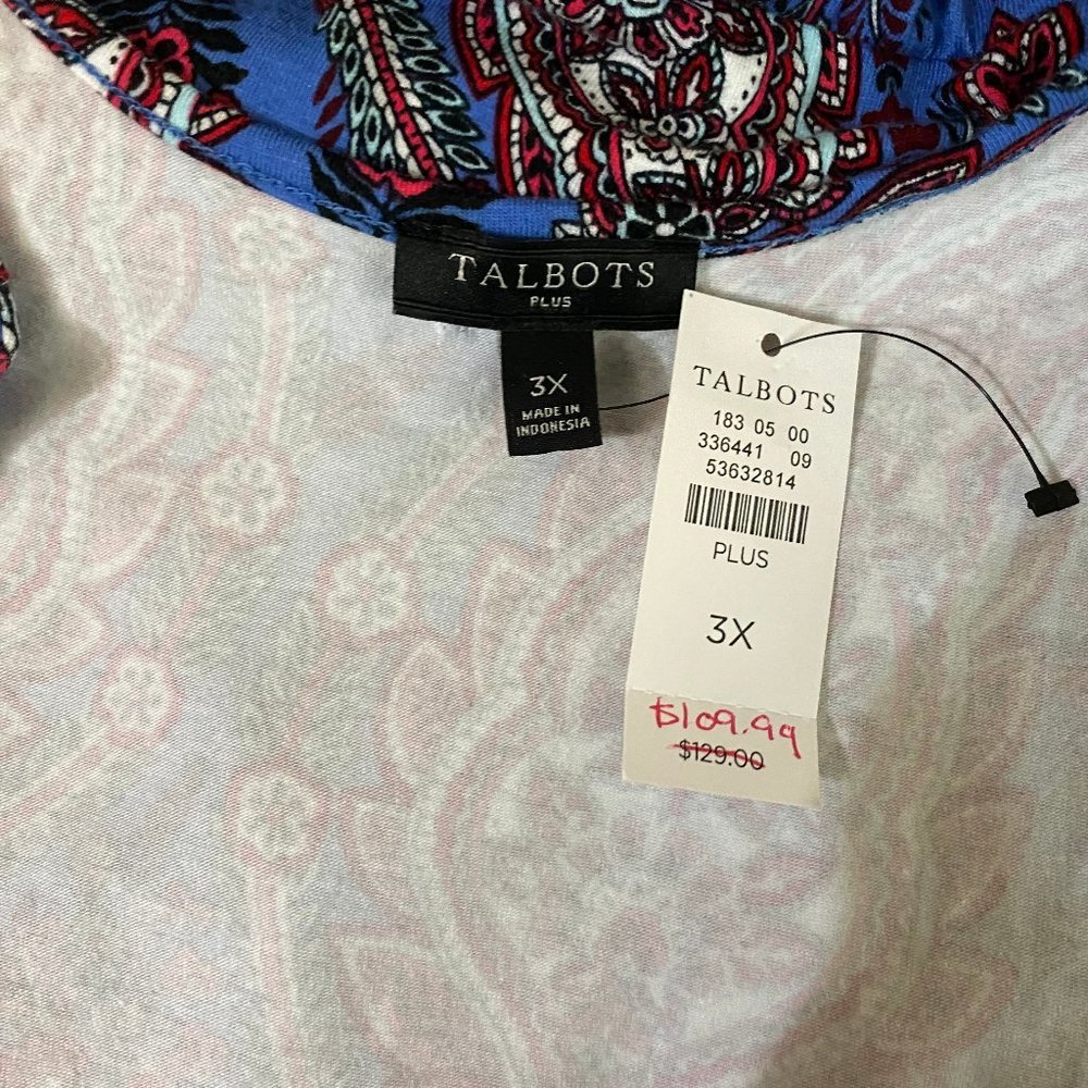 Talbots Paisley Tiered Midi Dress 3X - Picture 10 of 11
